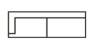 Krajní dvoumístná část s napojením na pravou stranu a úložným prostorem Jenna Š 137 cm x V 84 cm x H 98 cm