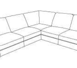 Velká rohová sedací souprava Bronita (pravý roh) Š 237/229 cm x V 85 cm x H 91 cm