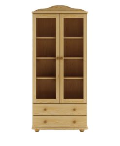 Elegantní prosklená vitrína Birge se šuplíky