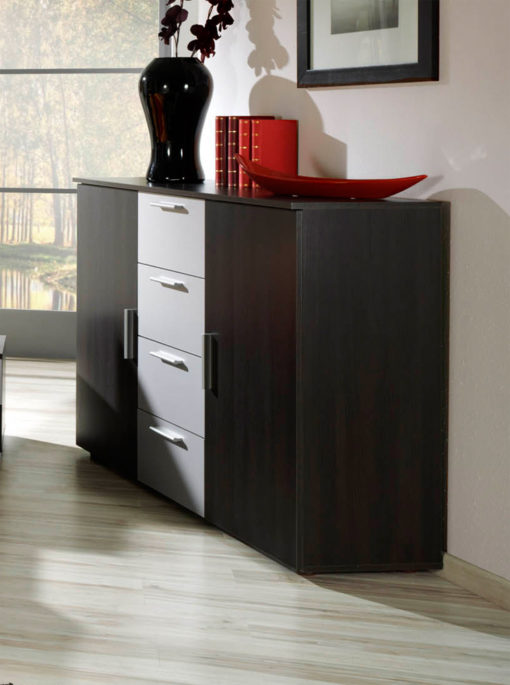 Komoda Veria we – provedení wenge / alu