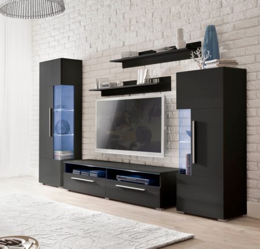 Moderní obývací stěna Misty 2 – černá