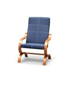 Designově prošívané křeslo Simondo v modré barvě