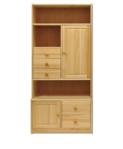 Elegantní borovicová knihovna Norik ošetřená lakem