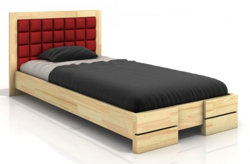 Elegantní dřevěná postel Erland 8 s čalouněným čelem