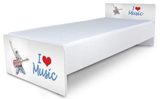 Jednolůžková dětská postel s motivem Music