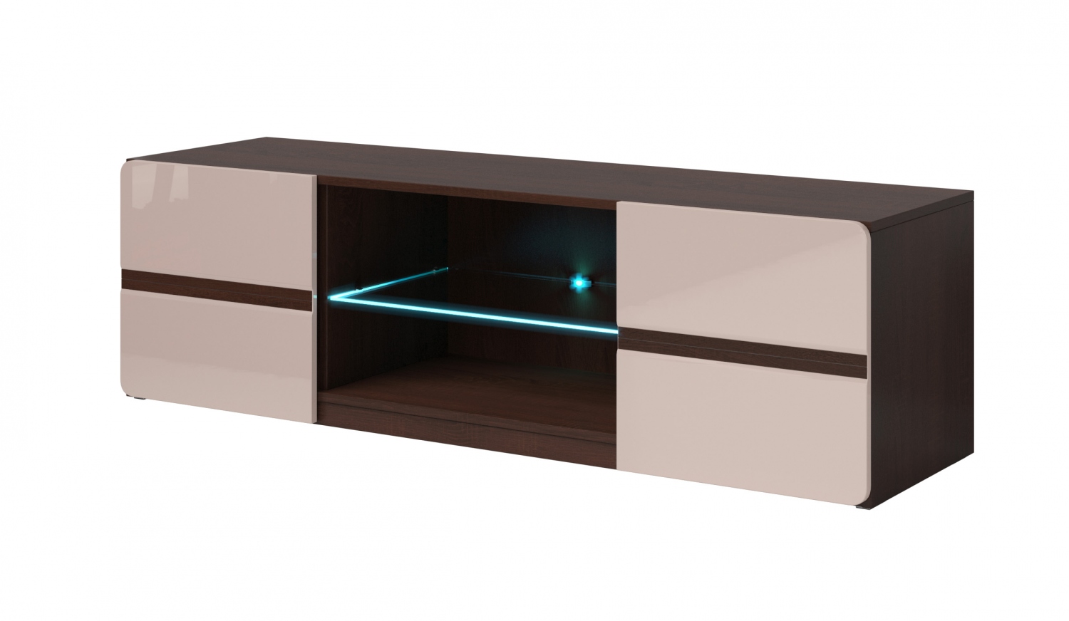 Televizní stolek se skleněnou policí Sicilia 1 tmavá Televizní stolek se skleněnou policí Sicilia 1 tmavá