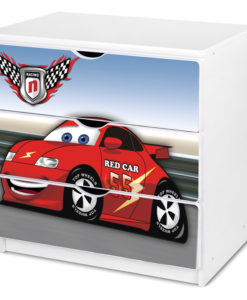 Dětská šuplíková komoda červené Auto 1