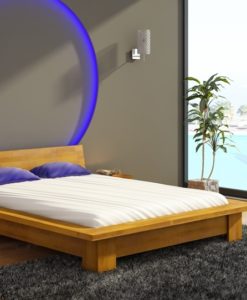Dřevěná postel s nočními stolky Turid
